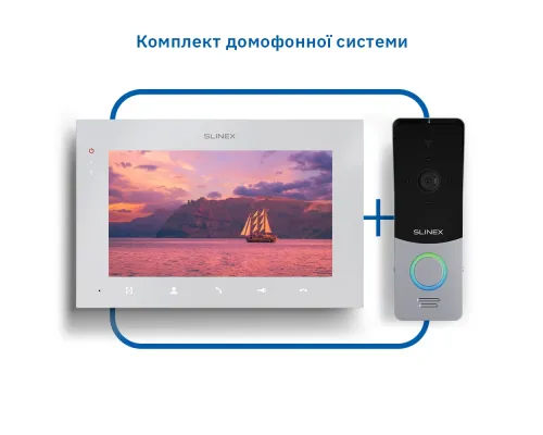 Комплект видеодомофона Slinex ML-20HD(Black)+SQ-07MTHD(White)