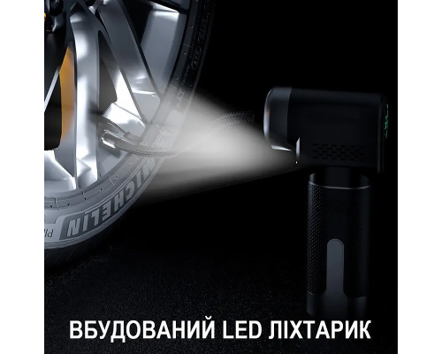 Автомобильный компрессор HL-009 портативный аккумуляторный c 4 насадками цифровым дисплеем Type-C
