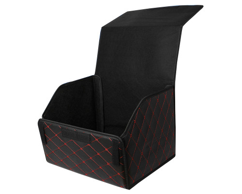Автомобильный органайзер ZWX-002 Black-Red компактный вместительный два отдела для хранения на липучке с ручкой 40*30*30 см Автомобильный органайзер ZWX-002 Black-Red компактный вместительный два отдела для хранения на липучке с ручкой 40*30*30 см
