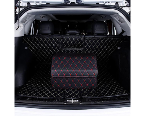 Автомобильный органайзер ZWX-002 Black-Red компактный вместительный два отдела для хранения на липучке с ручкой 40*30*30 см Автомобильный органайзер ZWX-002 Black-Red компактный вместительный два отдела для хранения на липучке с ручкой 40*30*30 см