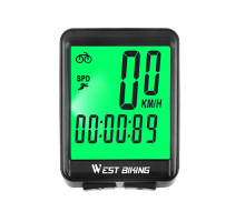 Велокомпьютер West Biking 0702054 с подсветкой Green Беспроводной