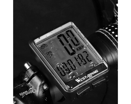 Велокомпьютер West Biking 0702054 с подсветкой White Беспроводной Велокомпьютер West Biking 0702054 с подсветкой White Беспроводной