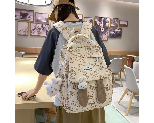 Рюкзак подростковый 230632 Зайка 20L Beige Рюкзак подростковый 230632 Зайка 20L Beige
