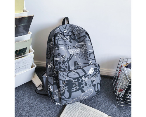 Рюкзак подростковый 8055228 с брелком 20L школьный White