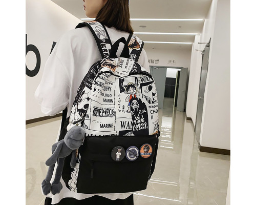 Рюкзак подростковый 83124 с аниме 20L Black + White Рюкзак подростковый 83124 с аниме 20L Black + White