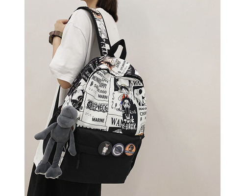 Рюкзак подростковый 83124 с аниме 20L Black + White Рюкзак подростковый 83124 с аниме 20L Black + White