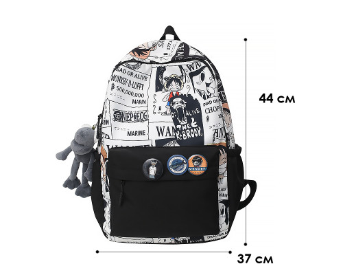 Рюкзак подростковый 83124 с аниме 20L Black + White Рюкзак подростковый 83124 с аниме 20L Black + White