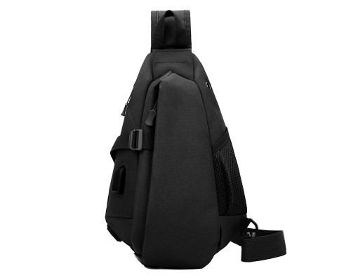 Рюкзак на одно плечо 905 вместительная с USB портом водонепроницаемая Black Рюкзак на одно плечо 905 вместительная с USB портом водонепроницаемая Black