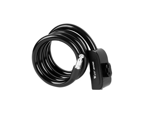 Замок велосипедный West Biking YP0705047 с ключом Black 1,2 m