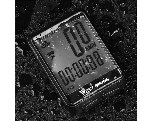 Велокомпьютер West Biking 0702054 с подсветкой White Проводной