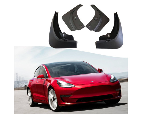 Бризковики на авто Tesla model 3 2016+ захищають кузов від бруду пилу каміння 4 шт Бризковики на авто Tesla model 3 2016+ захищають кузов від бруду пилу каміння 4 шт