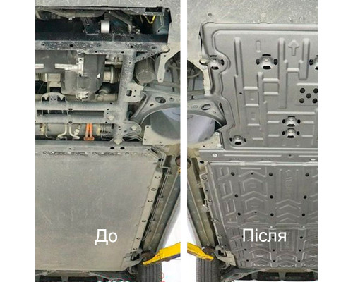 Захист днища для автомобіля BYD Yuan UP 401 2024+ HX-AMP-0036 двигун + два акумулятори Магнієво-алюмінієвий сплав Захист днища для автомобіля BYD Yuan UP 401 2024+ HX-AMP-0036 двигун + два акумулятори Магнієво-алюмінієвий сплав