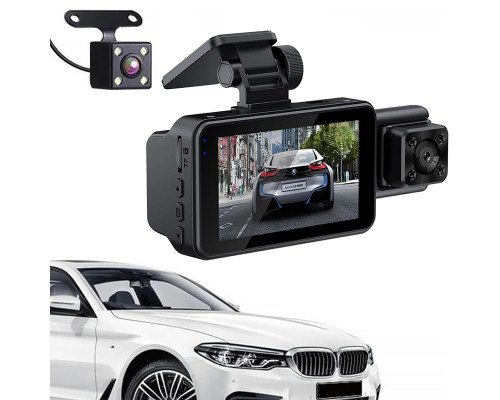 Автомобильный видеорегистратор SV3 Full HD 1080P на 3 камеры с камерой заднего вида