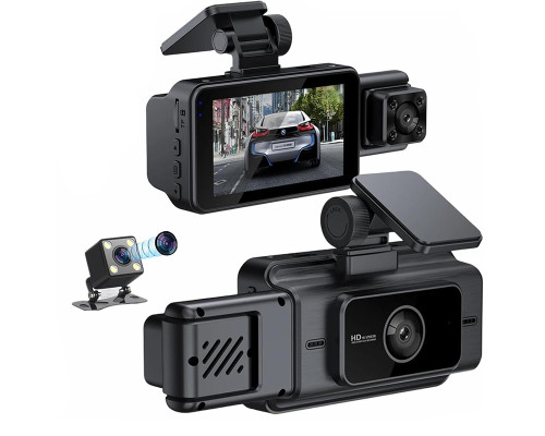 Автомобильный видеорегистратор SV3 Full HD 1080P на 3 камеры с камерой заднего вида