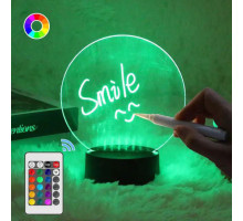 Светодиодная 3D лампа ночник планер для записей 2 в 1 лампа планер NOTE LAMP светильник для рисования круглый