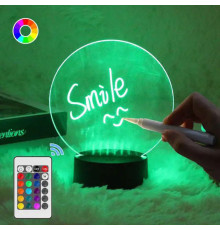 Світлодіодна 3D-лампа нічник-планер для записів 2 в 1 лампа планер NOTE LAMP світильник для малювання круглий