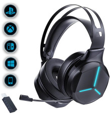 Навушники для Playstation 5/PS5/PS4/Xbox/Switch/ з висувним мікрофоном та Bluetooth адаптером Honcam з LED
