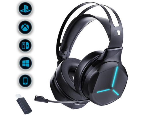Наушники для Playstation 5/PS5/PS4/Xbox/Switch/ с выдвижным микрофоном и Bluetooth адаптером Honcam с LED
