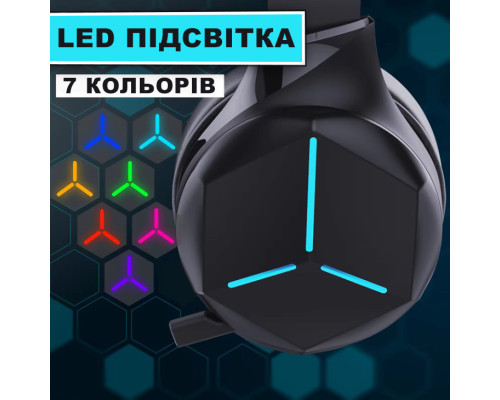 Наушники для Playstation 5/PS5/PS4/Xbox/Switch/ с выдвижным микрофоном и Bluetooth адаптером Honcam с LED