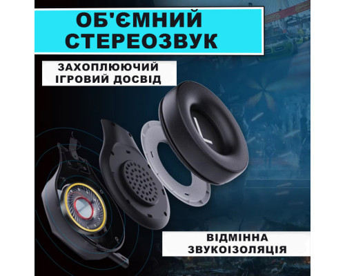 Наушники для Playstation 5/PS5/PS4/Xbox/Switch/ с выдвижным микрофоном и Bluetooth адаптером Honcam с LED