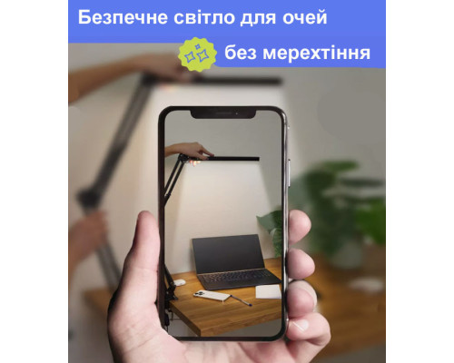 Настольная светодиодная лампа с креплением к столу на струбцине TableMatLed черная LED