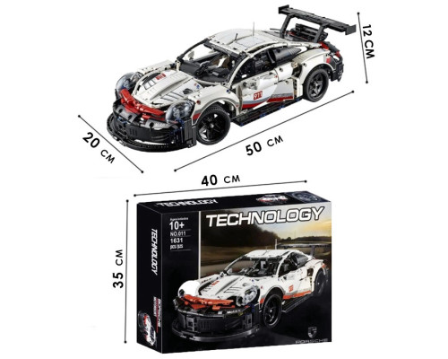 Конструктор машинка техник Porsche 911 RSR Racing Vesion Technology на 1631 деталь1:10 Порш Конструктор машинка техник Porsche 911 RSR Racing Vesion Technology на 1631 деталь1:10 Порш