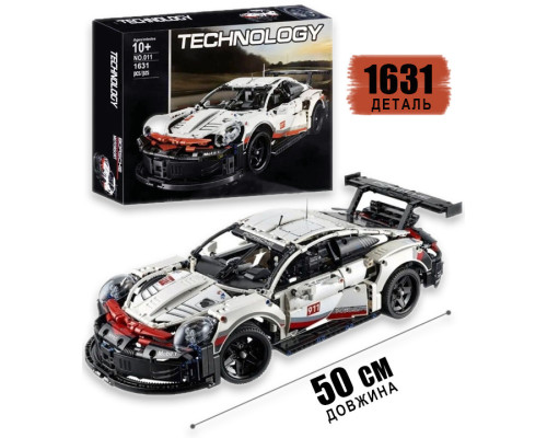 Конструктор машинка техник Porsche 911 RSR Racing Vesion Technology на 1631 деталь1:10 Порш Конструктор машинка техник Porsche 911 RSR Racing Vesion Technology на 1631 деталь1:10 Порш