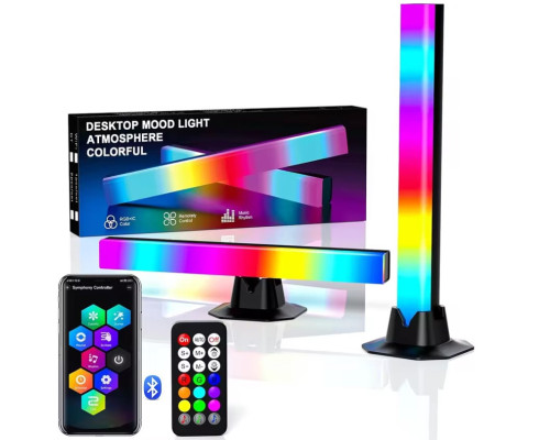Умный RGB+IC атмосферный светодиодный ночник Mood light панель с Bluetooth и синхронизацией музыки 2 шт Умный RGB+IC атмосферный светодиодный ночник Mood light панель с Bluetooth и синхронизацией музыки 2 шт