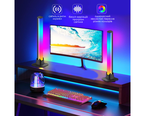 Умный RGB+IC атмосферный светодиодный ночник Mood light панель с Bluetooth и синхронизацией музыки 2 шт Умный RGB+IC атмосферный светодиодный ночник Mood light панель с Bluetooth и синхронизацией музыки 2 шт