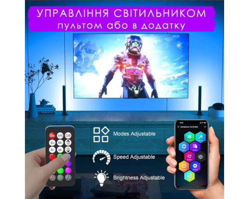 Умный RGB+IC атмосферный светодиодный ночник Mood light панель с Bluetooth и синхронизацией музыки 2 шт Умный RGB+IC атмосферный светодиодный ночник Mood light панель с Bluetooth и синхронизацией музыки 2 шт