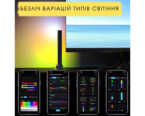 Умный RGB+IC атмосферный светодиодный ночник Mood light панель с Bluetooth и синхронизацией музыки 2 шт Умный RGB+IC атмосферный светодиодный ночник Mood light панель с Bluetooth и синхронизацией музыки 2 шт