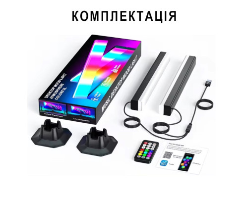 Умный RGB+IC атмосферный светодиодный ночник Mood light панель с Bluetooth и синхронизацией музыки 2 шт Умный RGB+IC атмосферный светодиодный ночник Mood light панель с Bluetooth и синхронизацией музыки 2 шт