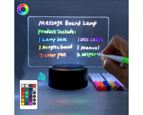 Cветодиодная 3D лампа ночник планер для записей 2 в 1 лампа планер NOTE LAMP 2.0 на пульте черный Cветодиодная 3D лампа ночник планер для записей 2 в 1 лампа планер NOTE LAMP 2.0 на пульте черный
