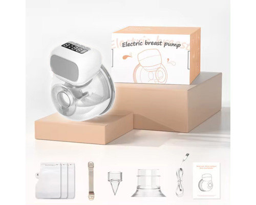 Електричний молоковідсмоктувач Pinky electric Pump портативний бездротовий молоковідсмоктувач із функцією масажу білий