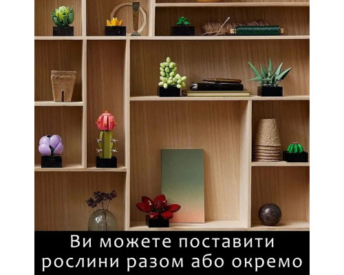 Конструктор цветы 3Д Букет мини растения суккуленты в горшке кактус агава эчеверия на 771 деталь Конструктор цветы 3Д Букет мини растения суккуленты в горшке кактус агава эчеверия на 771 деталь