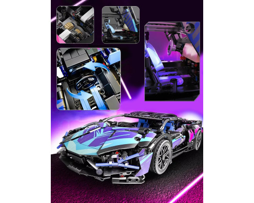 Конструктор техник машинка Lamborghini Sian FK937 Cyberpunk на 1291 деталь в масштабе авто 1:14 Конструктор техник машинка Lamborghini Sian FK937 Cyberpunk на 1291 деталь в масштабе авто 1:14