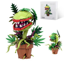 Конструктор цветы "Растение-Пиранья Audrey II" - букет цветок каннибал хищник монстр Марио с зубами на 327 ел.