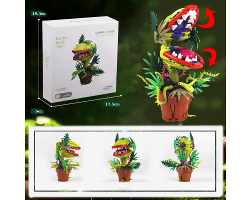 Конструктор цветы "Растение-Пиранья Audrey II" - букет цветок каннибал хищник монстр Марио с зубами на 327 ел. Конструктор цветы "Растение-Пиранья Audrey II" - букет цветок каннибал хищник монстр Марио с зубами на 327 ел.