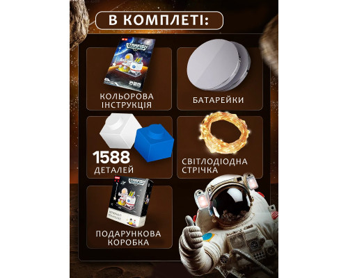 3D Конструктор "Космонавт" StarfishPen — 3 в 1 нічник космос органайзер підставка для ручок (1588 деталей) 3D Конструктор "Космонавт" StarfishPen — 3 в 1 нічник космос органайзер підставка для ручок (1588 деталей)