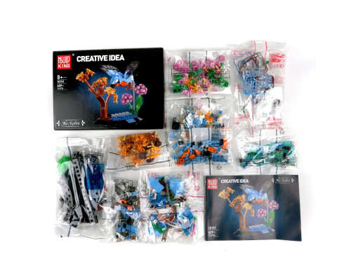 Конструктор цветы Mould King Птичка Ольшанка Robin на ветке и цветок на 609 деталей Конструктор цветы Mould King Птичка Ольшанка Robin на ветке и цветок на 609 деталей