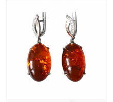  Серебряные серьги с янтарем Svitozar 121
