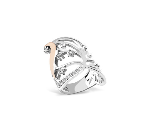 Серебряное кольцо с позолотой Svitozar 055 Серебряное кольцо с позолотой Svitozar 055