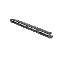 Патч-панель 19" 24хRJ-45 UTP кат.5e, с задним организатором, Kingda