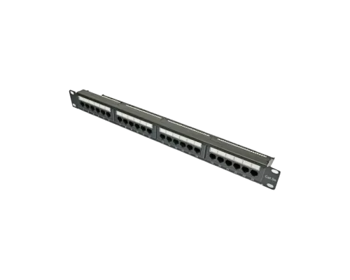 Патч-панель 19" 24хRJ-45 UTP кат.5e, с задним организатором, Kingda