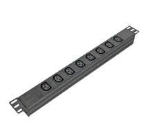 Блок 19" на 8 роз. С13, 10А, с индикат., без шнура, черный, 1U, Kingda