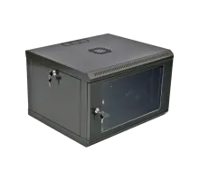 Шкаф 19" , 600x500x373мм (Ш*Г*В), эконом, акриловое стекло, черный