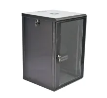 Шкаф 19"18U, 600x600x907мм (Ш*Г*В), эконом, акриловое стекло, черный