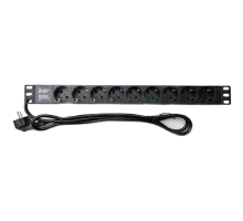 Удлинитель на 9 розеток без выключателя 220В 1U 19"