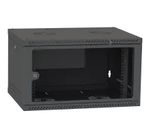 Шкаф телекоммуникационный двери стекло (черный)