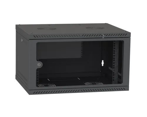 Шкаф телекоммуникационный двери стекло (черный)